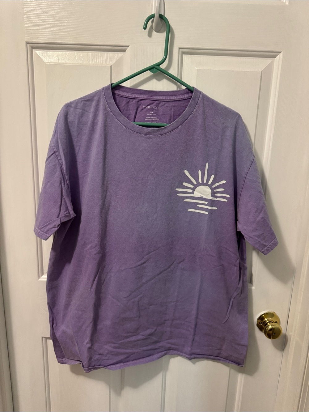 Maurices Purple Short Sleeve Tee with White Sun Graphic